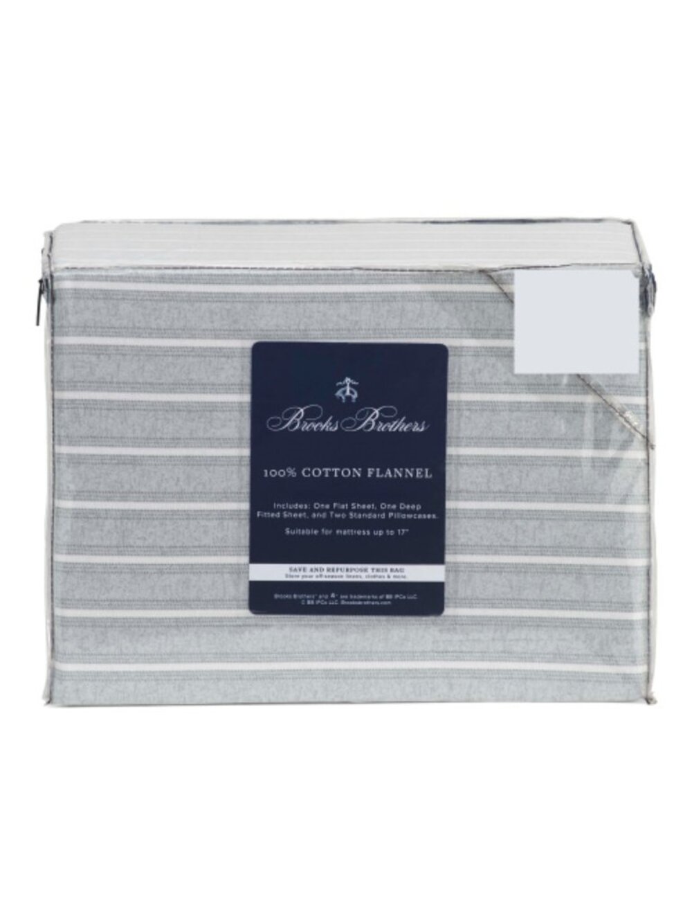 BROOKS BROTHERS Striped Flannel Sheet Set
